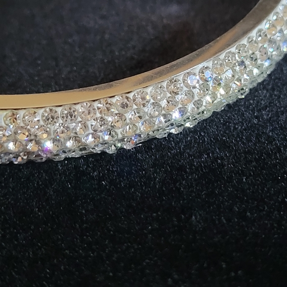 Stainless Steel Crystal Bangle Bracelet - Picture 3 of 4
